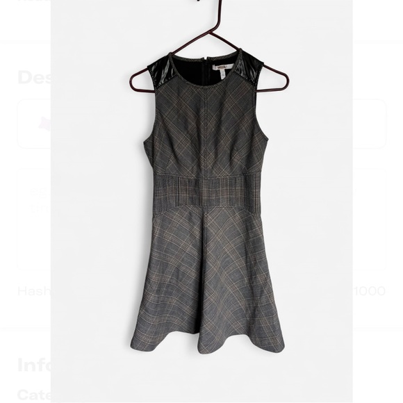 DEREK LAM 10 CROSBY Plaid Fit & Flare Mini Preppy Gray Dress size 2 - Picture 6 of 11